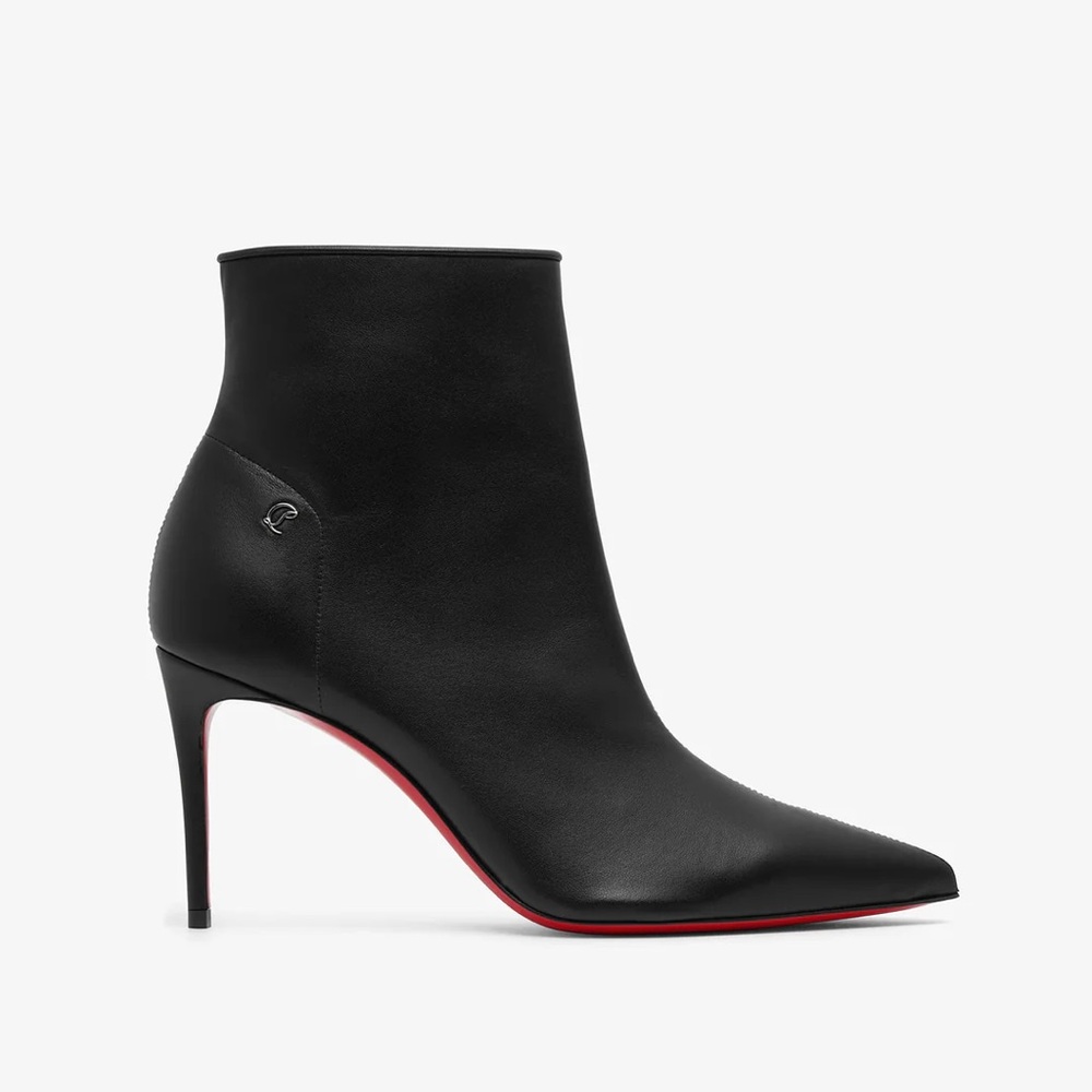 Christian Louboutin sporty Kate boot booty black leather stiletto sz 38